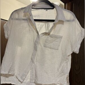 Le Lis Cream Textured Button-Down Shirt